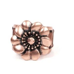 Floral Farmstead Copper Paparazzi Floral Stretch Ring Fashion Jewelry